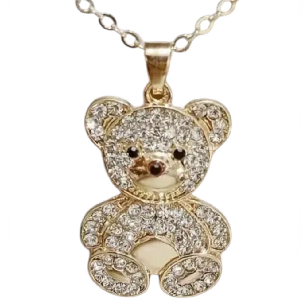 14 k gold plated cute Bear necklace!.